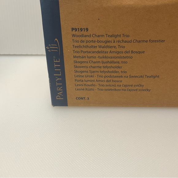 PARTYLITE Set Of 3 Woodland Animals Fox Owl Deer Tea light Cups Ivory Bisque NWT - Picture 8 of 11